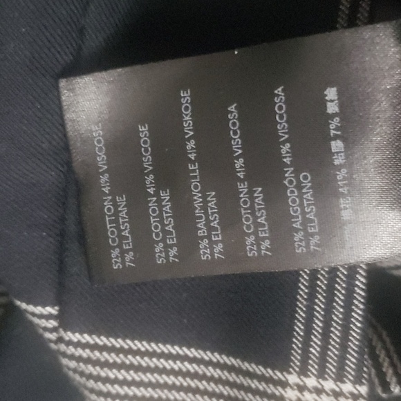 Anthropologie The Essential Slim Trousers in Black & White Plaid Print Size 24W - Picture 8 of 9